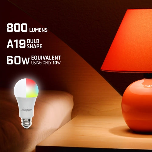 Smart 4-Pack A19 LED White & Multi-Color RGB Light Bulb with Voice Control