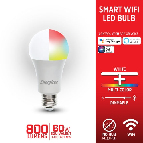 Smart 4-Pack A19 LED White & Multi-Color RGB Light Bulb with Voice Control