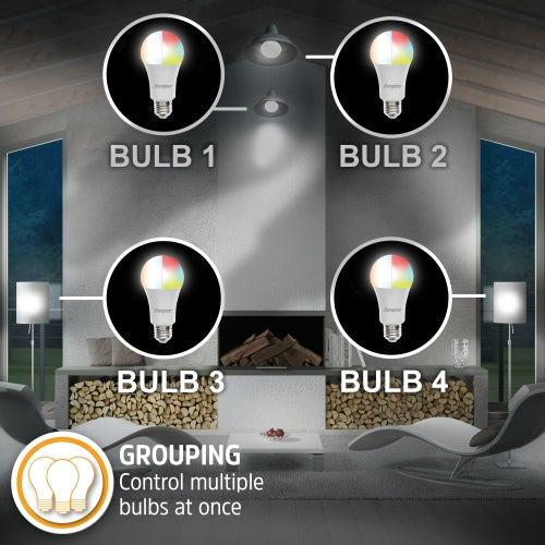 Smart 4-Pack A19 LED White & Multi-Color RGB Light Bulb with Voice Control