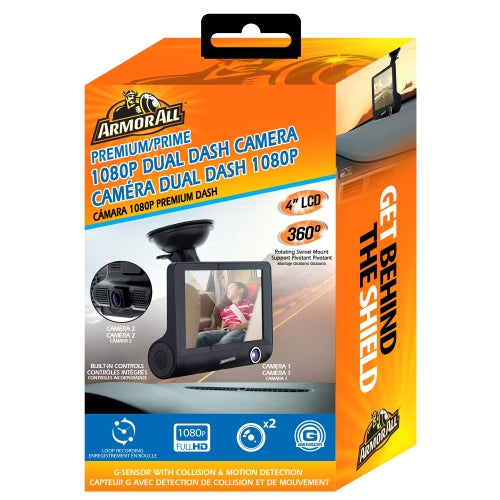 Universal 4-inch LCD 1080P HD Dual-Lens Dash Camera, G-sensor Detects Motion