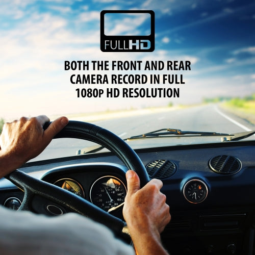 Universal 4-inch LCD 1080P HD Dual-Lens Dash Camera, G-sensor Detects Motion
