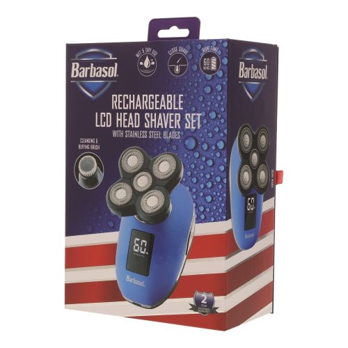 Rechargeable Wet and Dry Rotary Head Shaver with Stainless Steel Blades