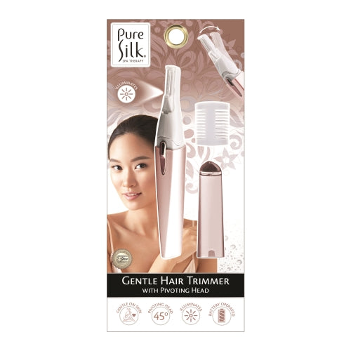 Precision Gentle Hair Trimmer with Pivoting Head and LED Light