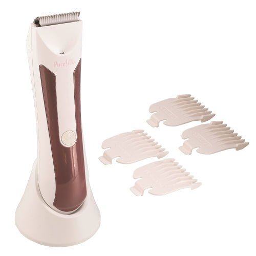 Rechargeable Hypoallergenic Women’s Trimmer for Body Hair with 4 Guide Combs