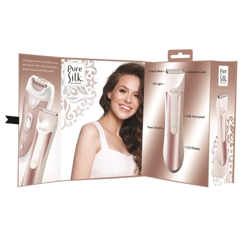 Rechargeable Hypoallergenic Women’s Trimmer for Body Hair with 4 Guide Combs