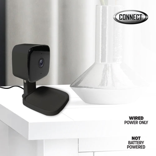 Smart Wi-Fi 1080P Full HD Foldable Privacy Indoor Security Camera in Black