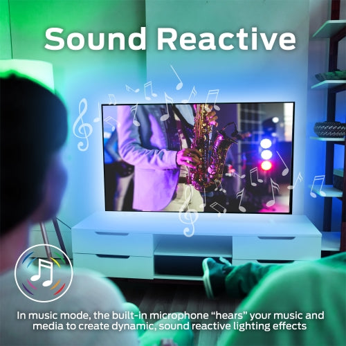 Smart 16.4ft Indoor Multi-Color Sound Reactive Light Strip, Razer Chroma