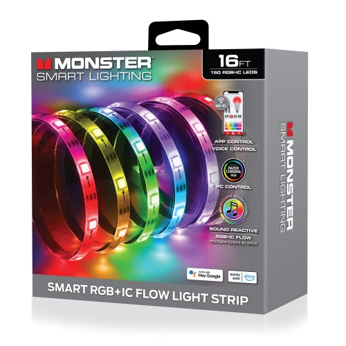 Smart 16.4ft Indoor Multi-Color Sound Reactive Light Strip, Razer Chroma