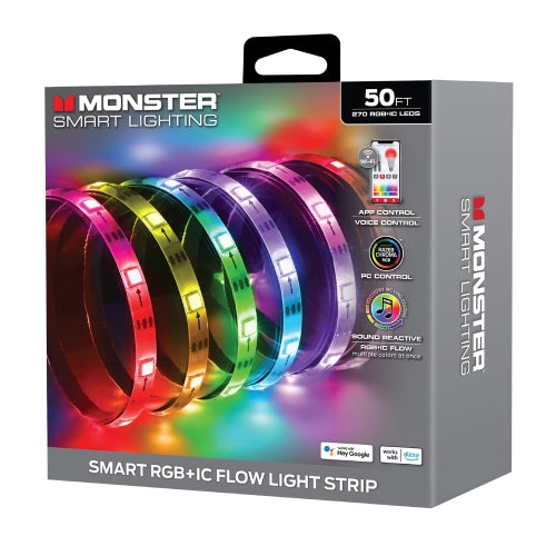 Smart 50ft Indoor Multi-Color Light Strip, Sound Reactive, Razer Chroma