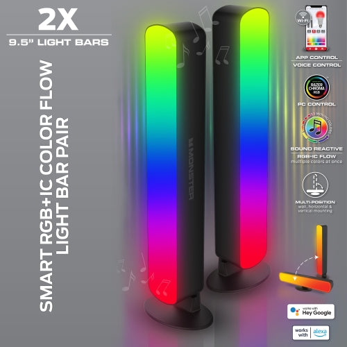 LED Light Bars 2 Pack, RGB+IC Multi-Color Razor Chroma TV & Gaming