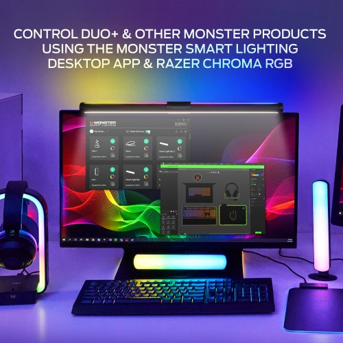 Smart Duo Monitor Light Bar: Sound Reactive, Reduce Glare, Enhance Comfort