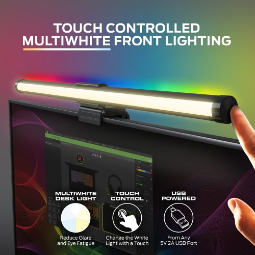Smart Duo Monitor Light Bar: Sound Reactive, Reduce Glare, Enhance Comfort