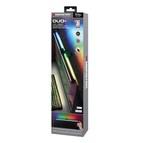 Smart Duo Monitor Light Bar: Sound Reactive, Reduce Glare, Enhance Comfort