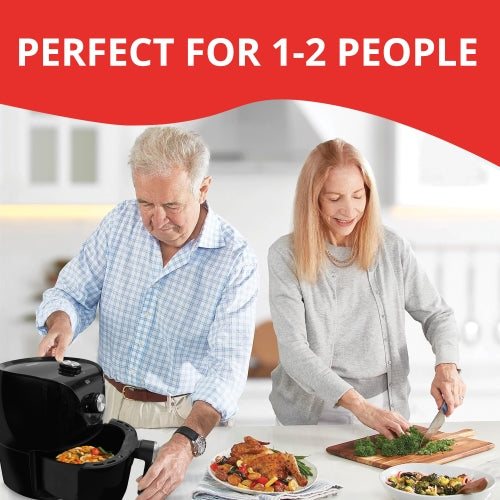 Fast-Heating Air Fryer, Quick & Easy Meals, Compact 2.6Qt (400°F, 1200W)