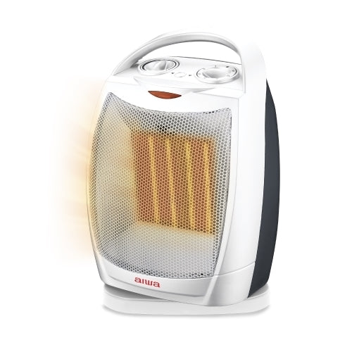 Oscillating Room Heater with Handle, Overheat Protection, Tip over Auto Shutoff