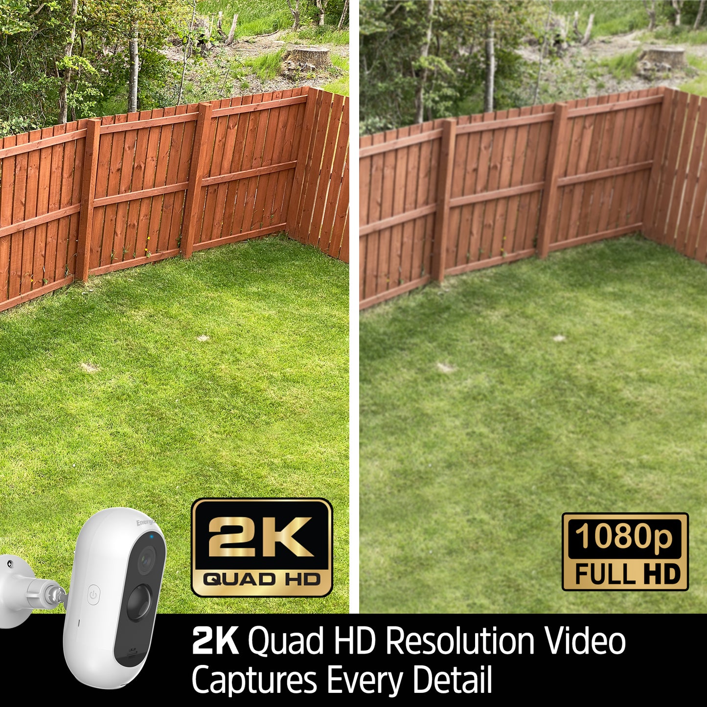 Wireless 2K Outdoor Battery Security Camera, Rechargeable, Weather-Resistant
