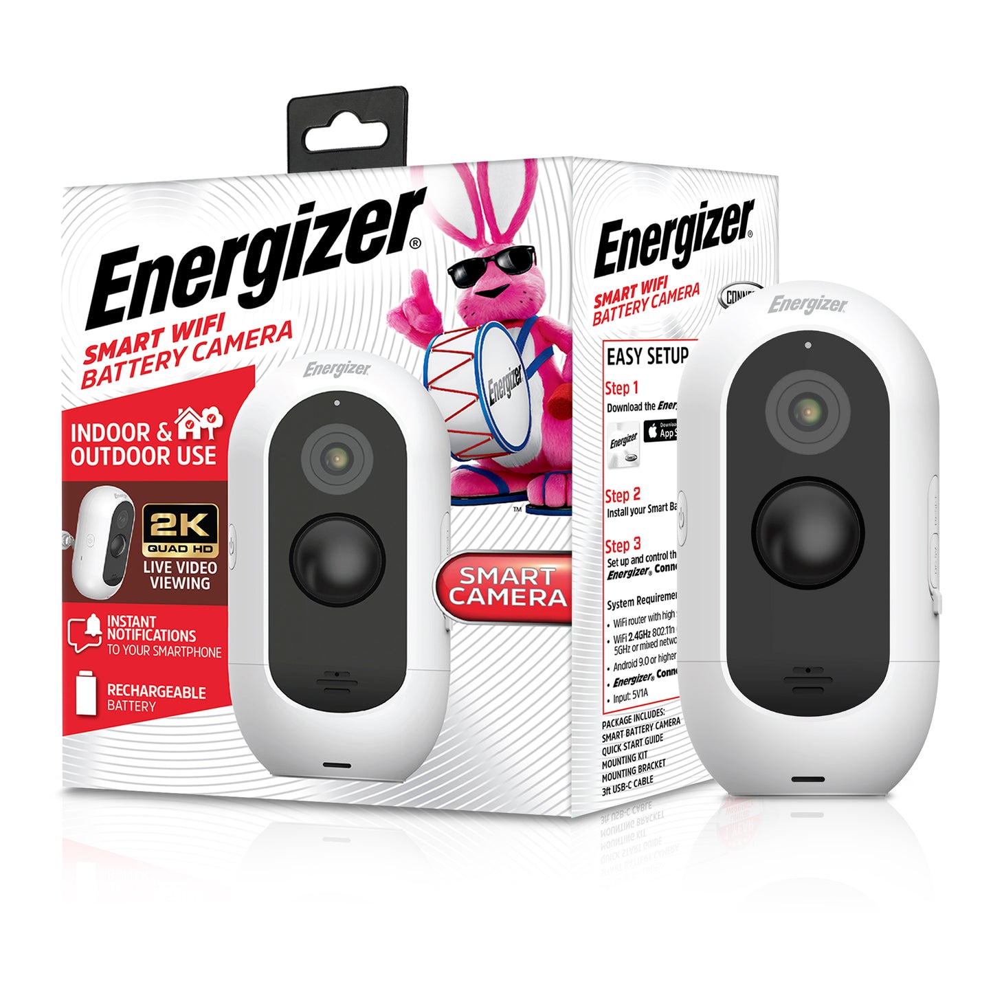Wireless 2K Outdoor Battery Security Camera, Rechargeable, Weather-Resistant