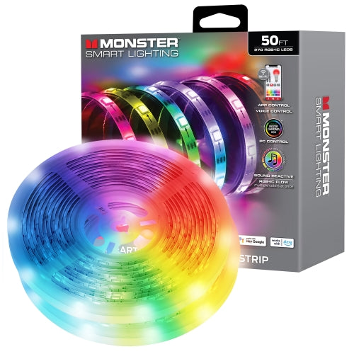 Smart 50ft Indoor Multi-Color Light Strip, Sound Reactive, Razer Chroma