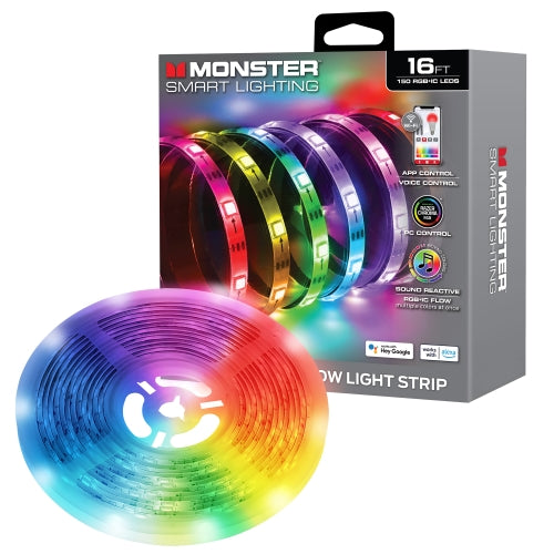 Smart 16.4ft Indoor Multi-Color Sound Reactive Light Strip, Razer Chroma