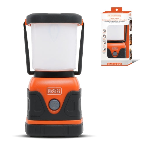 2-Pack 1,000 Lumen Rechargeable Lantern with Power Bank Function, Dimmable LED