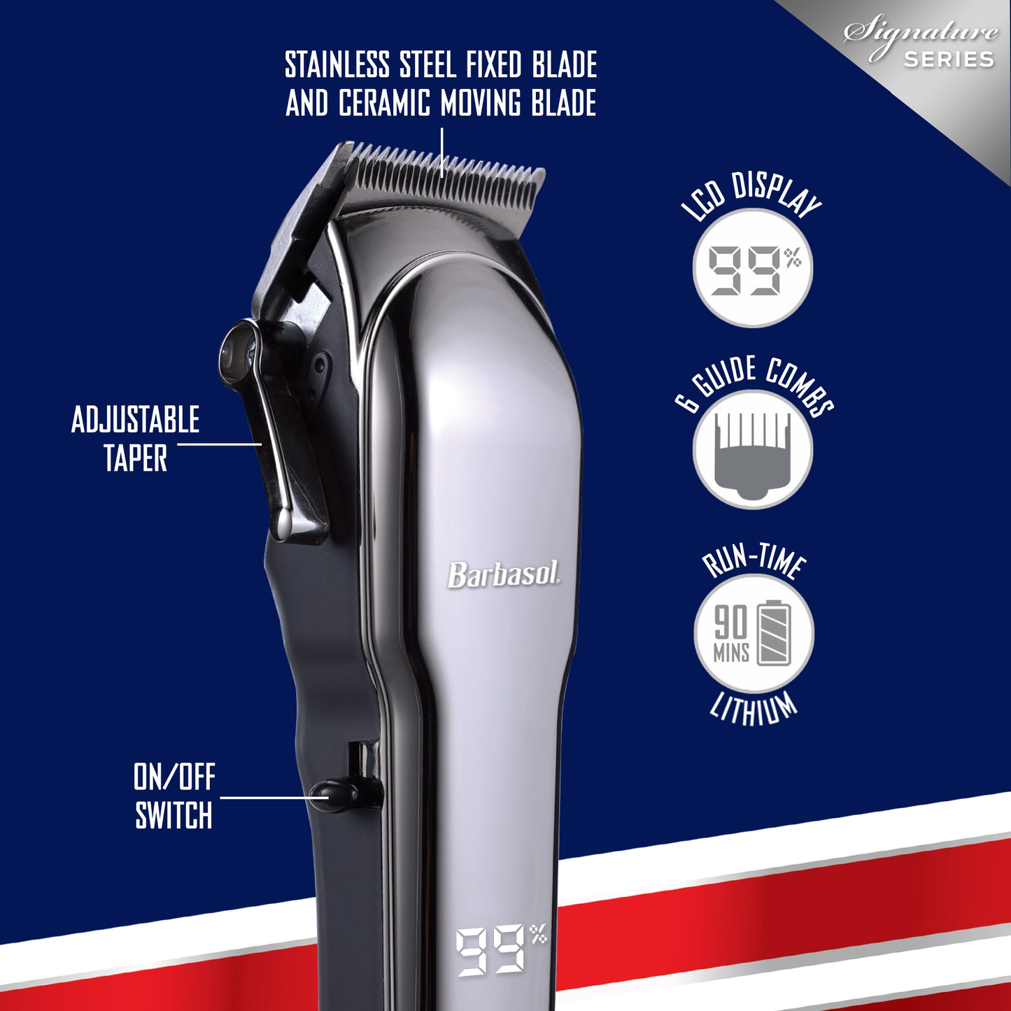 Rechargeable Professional & Home Haircut Clippers, LCD Display