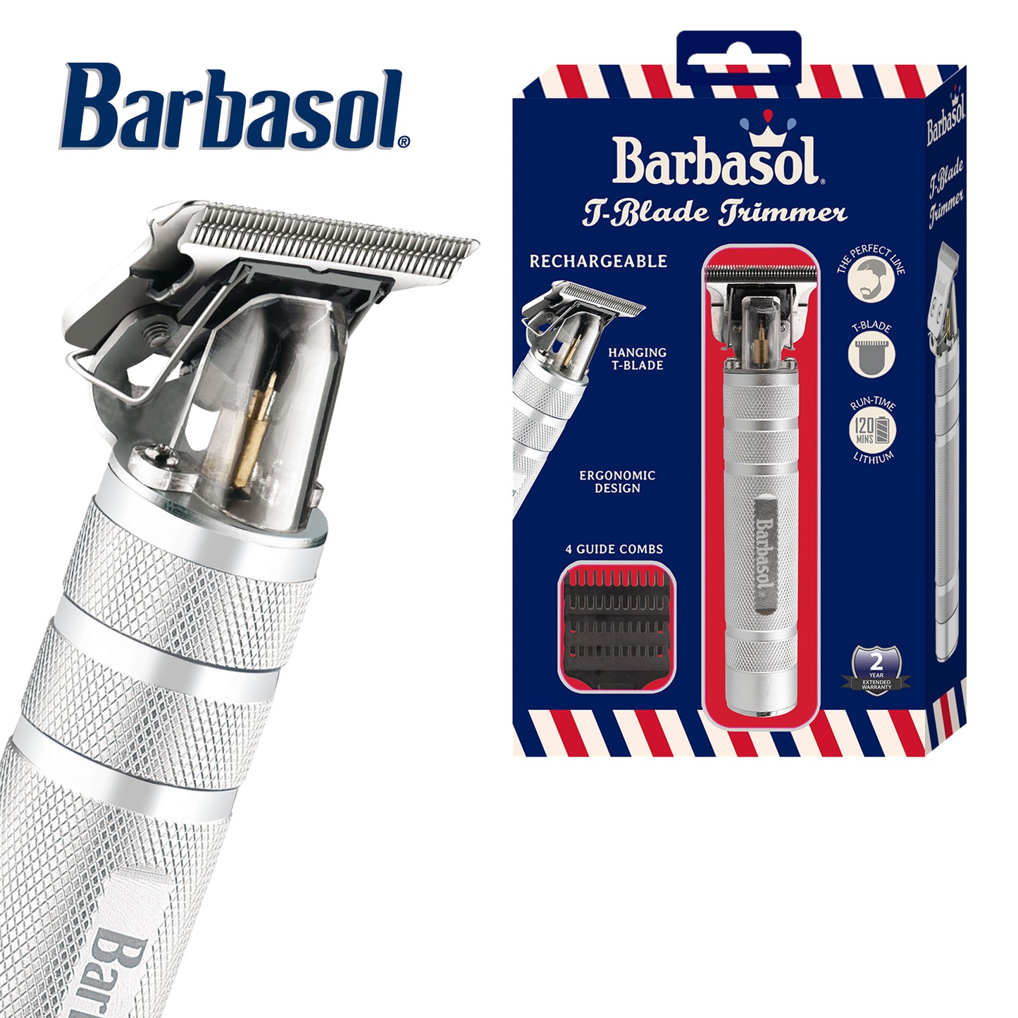 Stainless-Steel Rechargeable Zero-Gapped T-Blade Trimmer