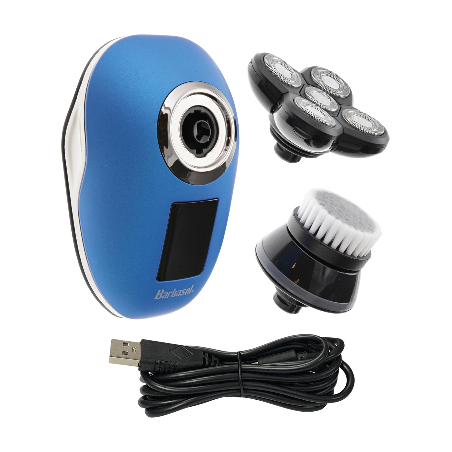 Rechargeable Wet and Dry Rotary Head Shaver with Stainless Steel Blades