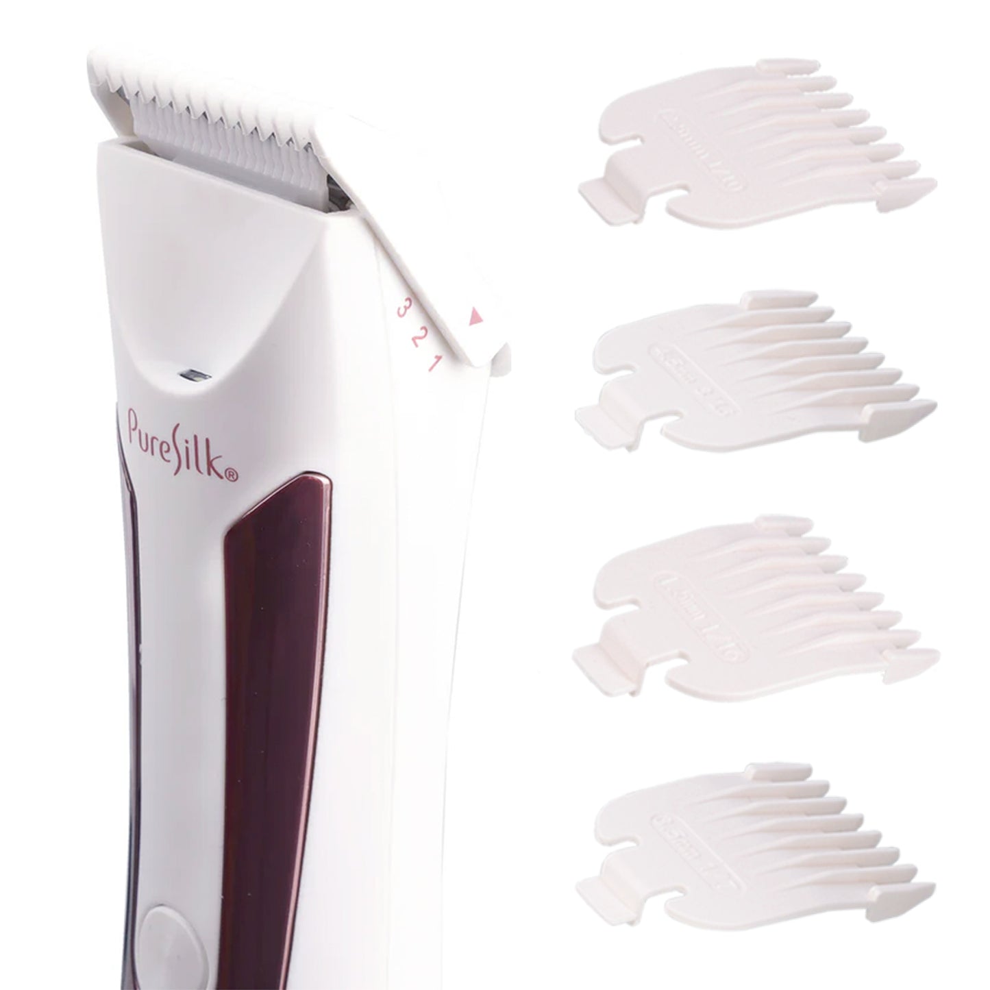Rechargeable Hypoallergenic Women’s Trimmer for Body Hair with 4 Guide Combs
