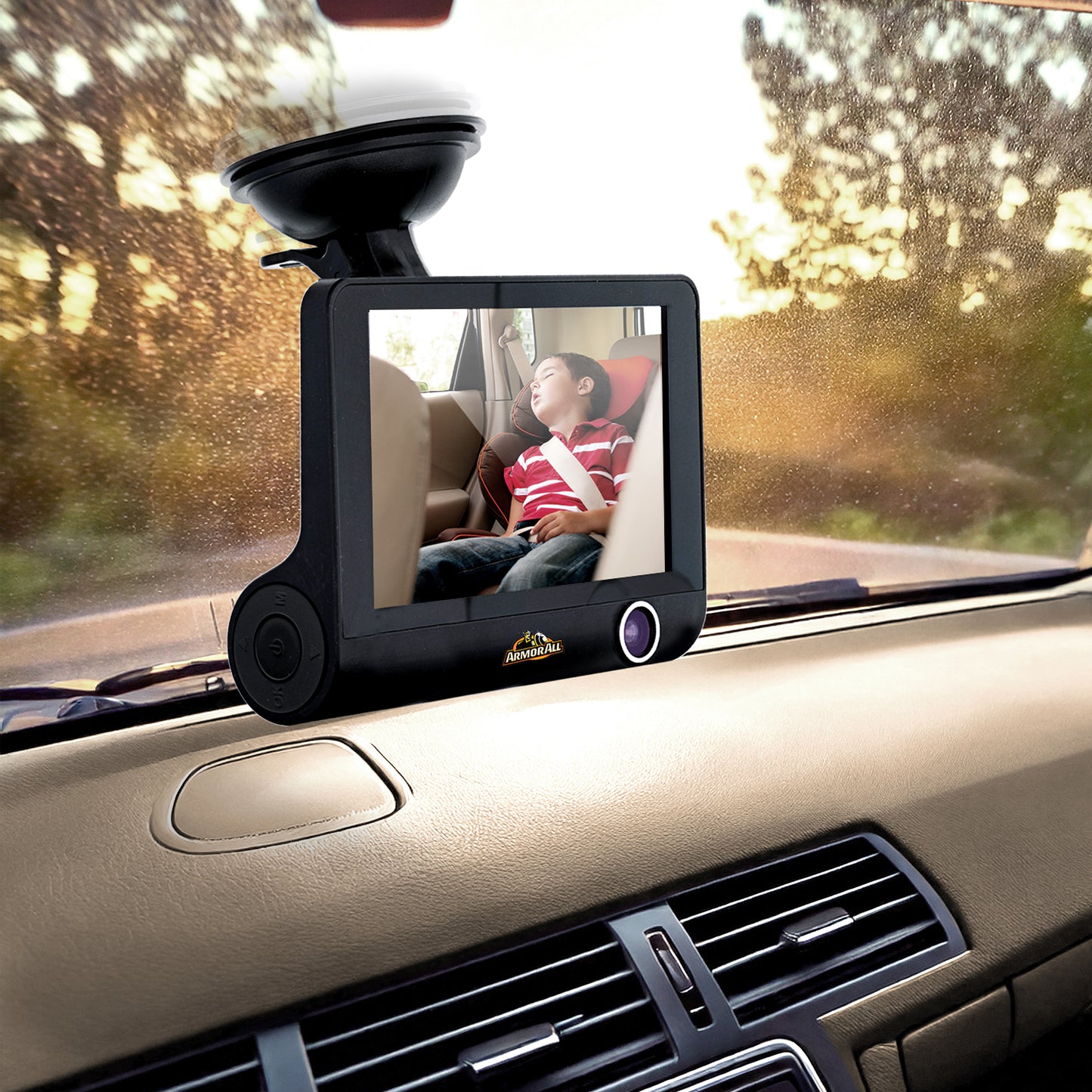 Universal 4-inch LCD 1080P HD Dual-Lens Dash Camera, G-sensor Detects Motion