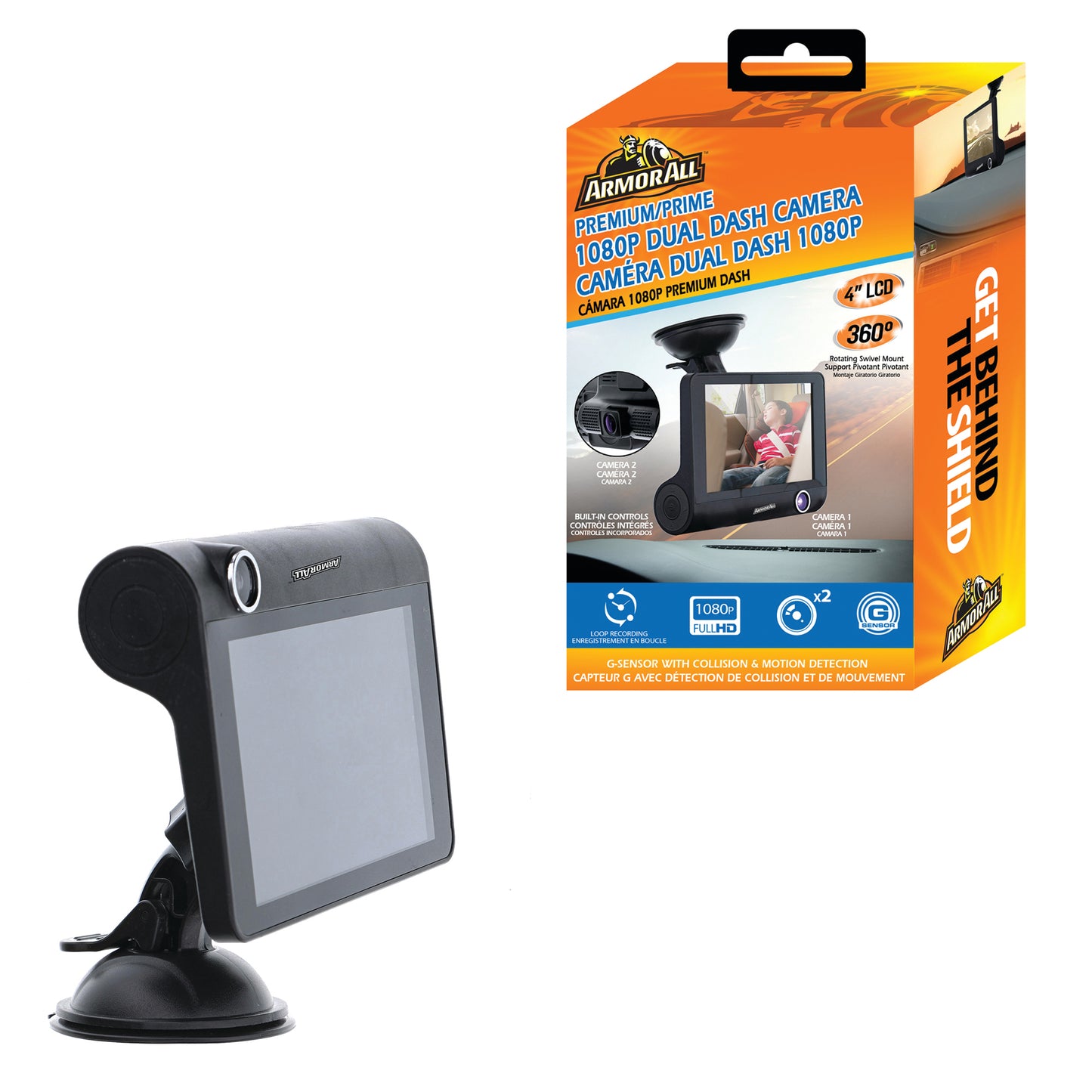 Universal 4-inch LCD 1080P HD Dual-Lens Dash Camera, G-sensor Detects Motion