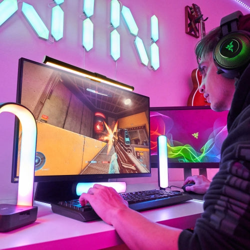 Smart Duo Monitor Light Bar: Sound Reactive, Reduce Glare, Enhance Comfort