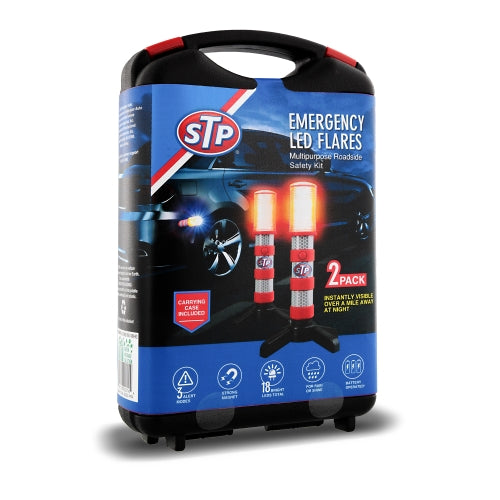 Emergency LED Road Flares, 3 Separate Lighting Modes, Battery-Powered