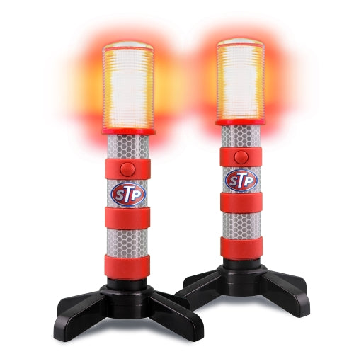 Emergency LED Road Flares, 3 Separate Lighting Modes, Battery-Powered