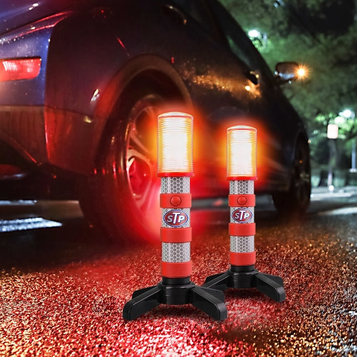 Emergency LED Road Flares, 3 Separate Lighting Modes, Battery-Powered