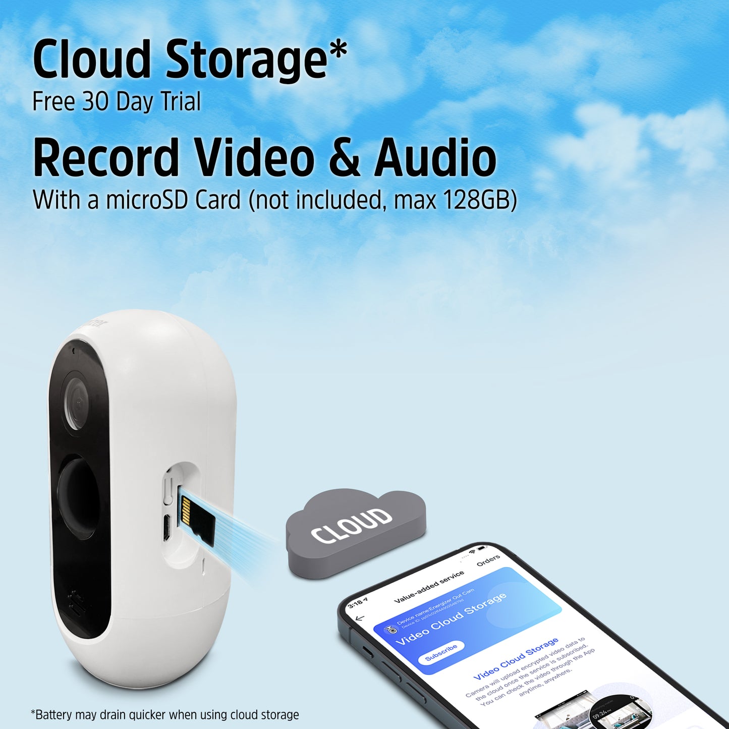 Wireless 2K Outdoor Battery Security Camera, Rechargeable, Weather-Resistant