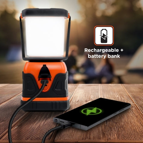 2-Pack 1,000 Lumen Rechargeable Lantern with Power Bank Function, Dimmable LED