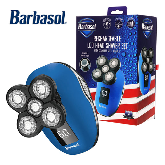Rechargeable Wet and Dry Rotary Head Shaver with Stainless Steel Blades