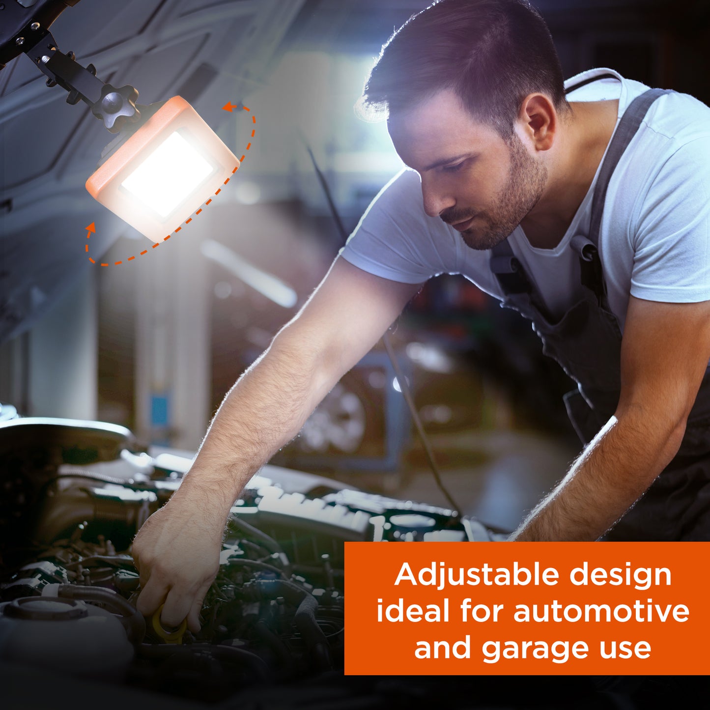 1,000 Lumens AC Plug-in LED Panel Work Light with Clamp Base