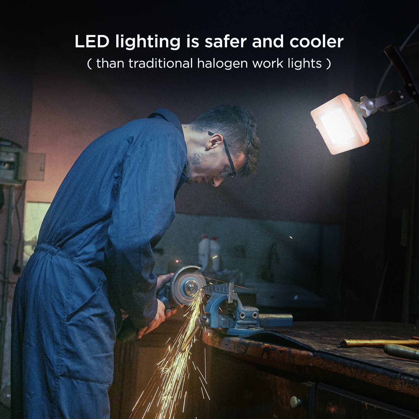 1,000 Lumens AC Plug-in LED Panel Work Light with Clamp Base