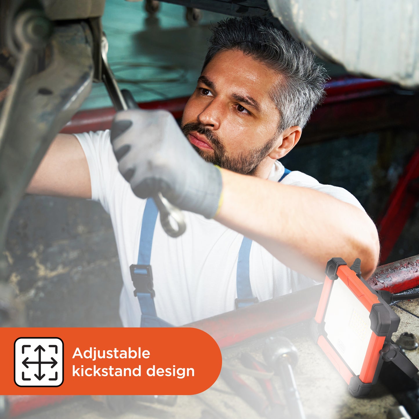 2,000 Lumens AC Plug-in LED Panel Work Light with Kickstand Base