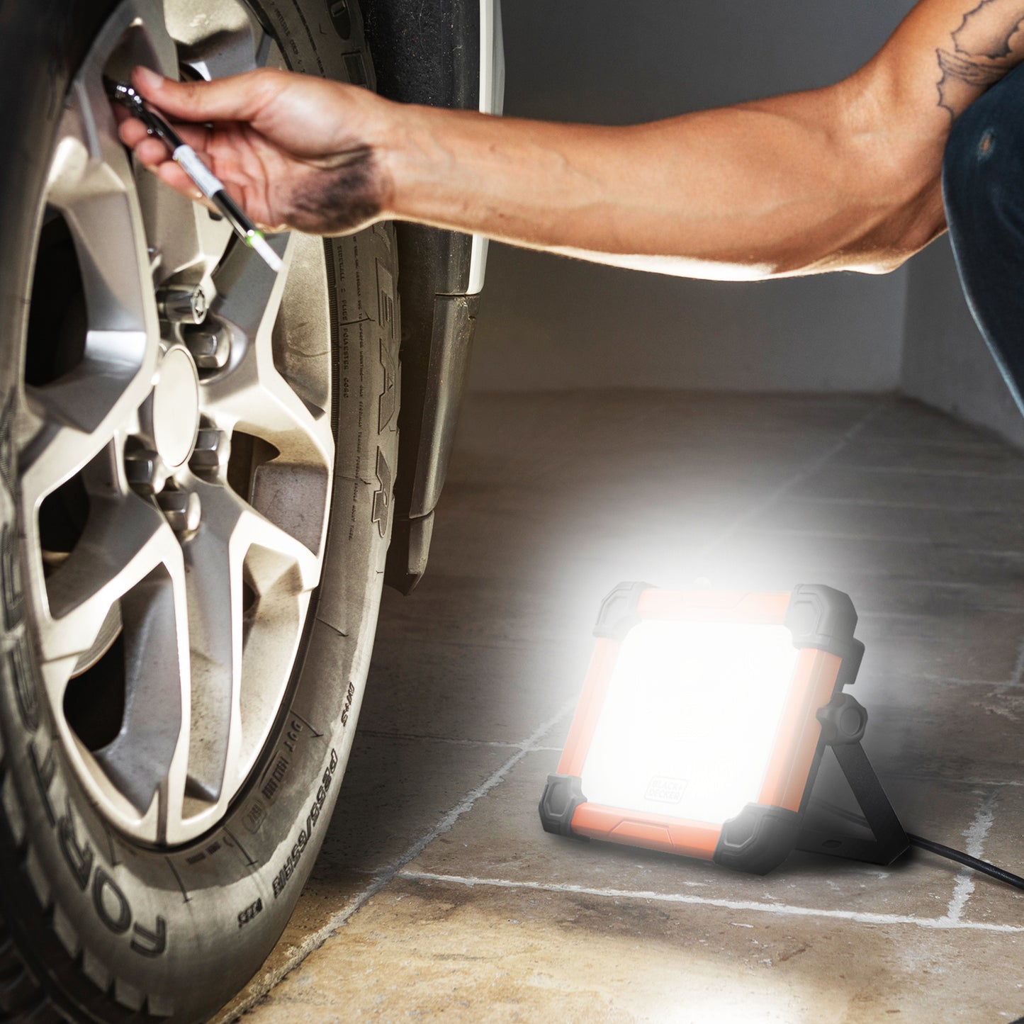 2,000 Lumens AC Plug-in LED Panel Work Light with Kickstand Base