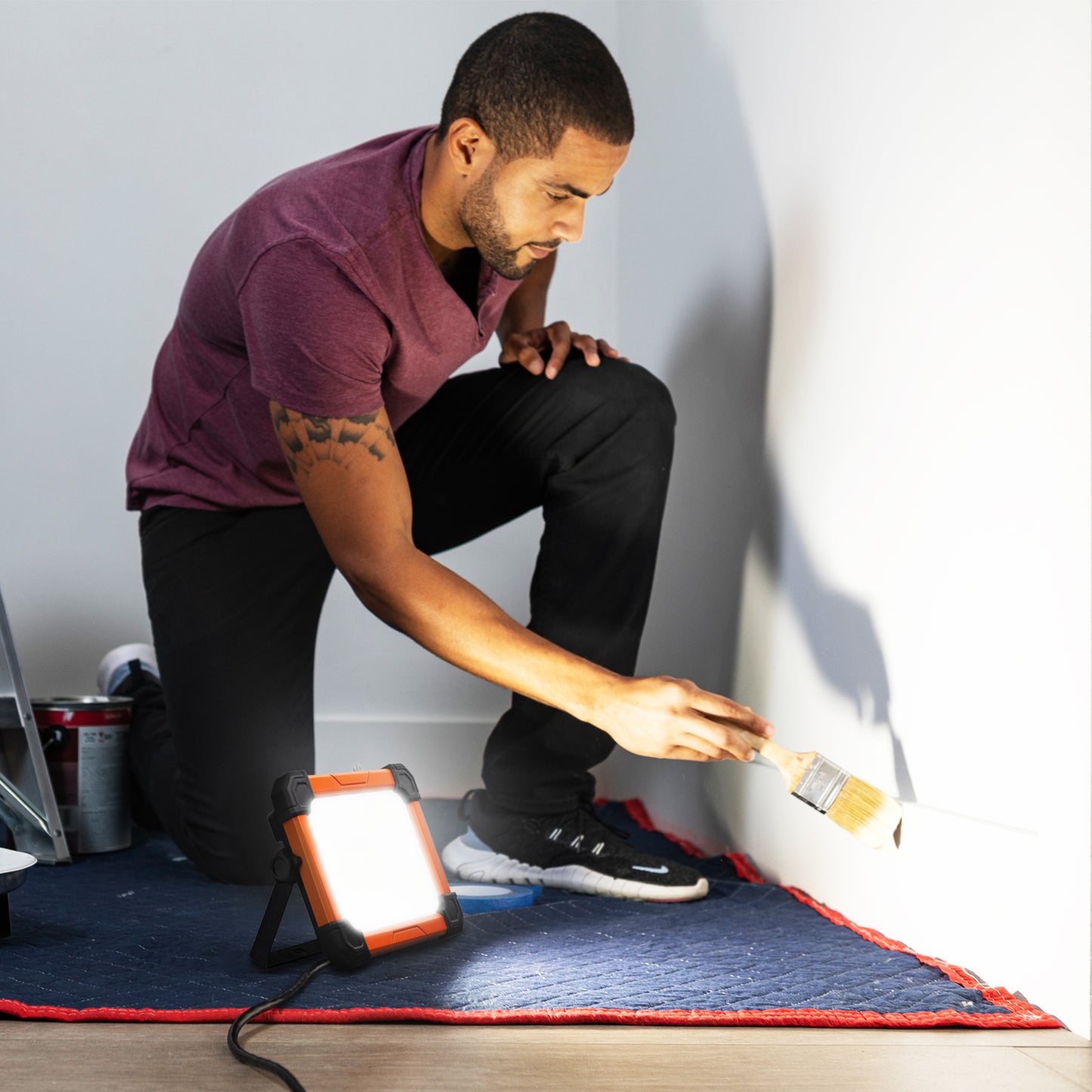 2,000 Lumens AC Plug-in LED Panel Work Light with Kickstand Base