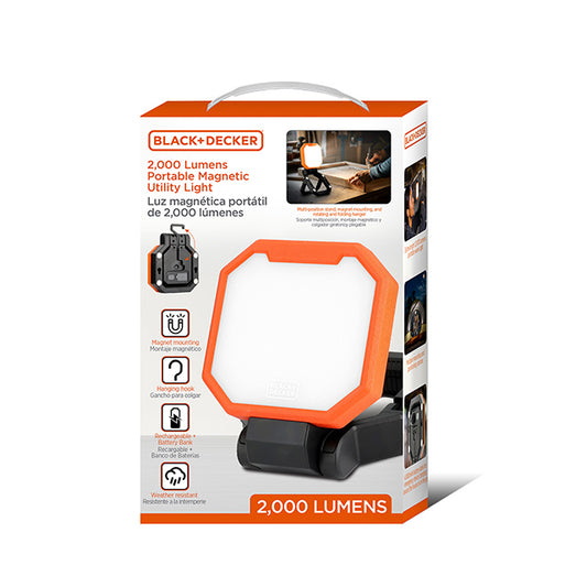 Rechargeable LED Work Light, Portable Light with Magnetic Folding Stand, 2,000 Lumens