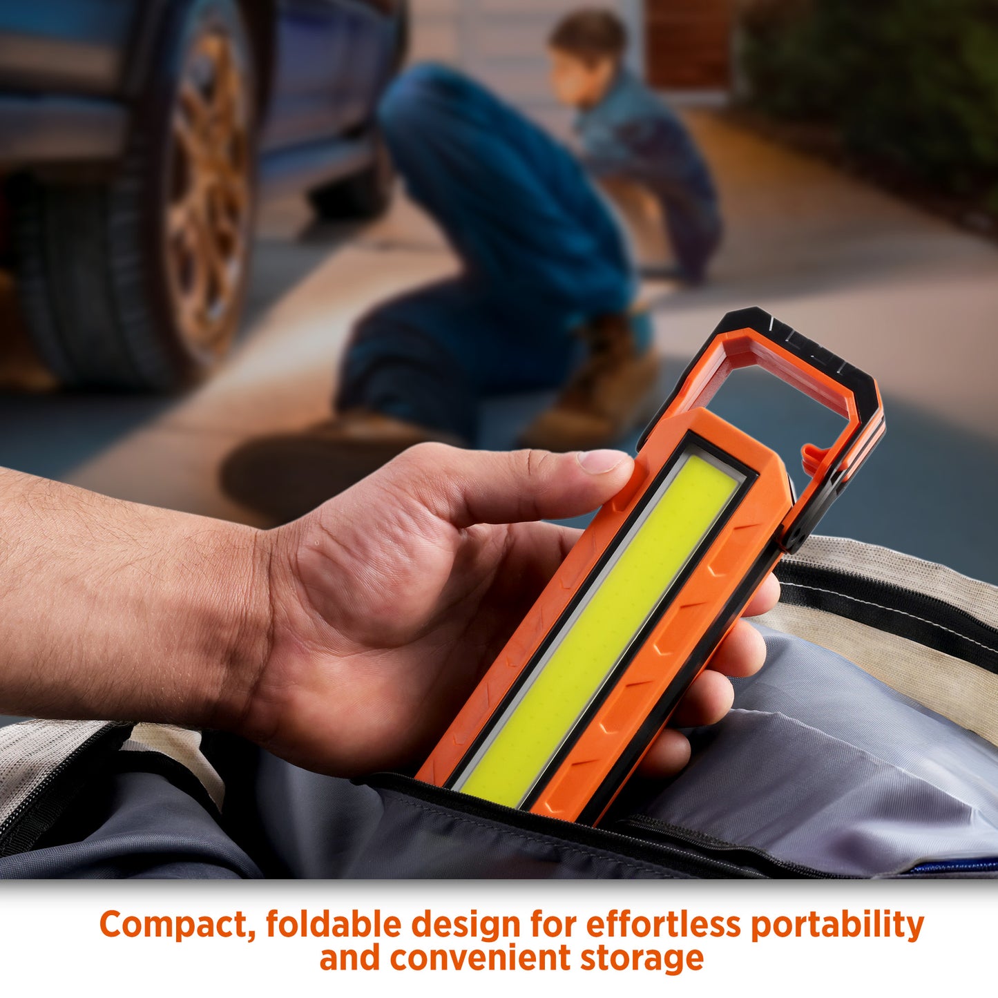 2-Sided COB Rechargeable LED Work Light w/ Magnetic Mount, 1,100 Lumens