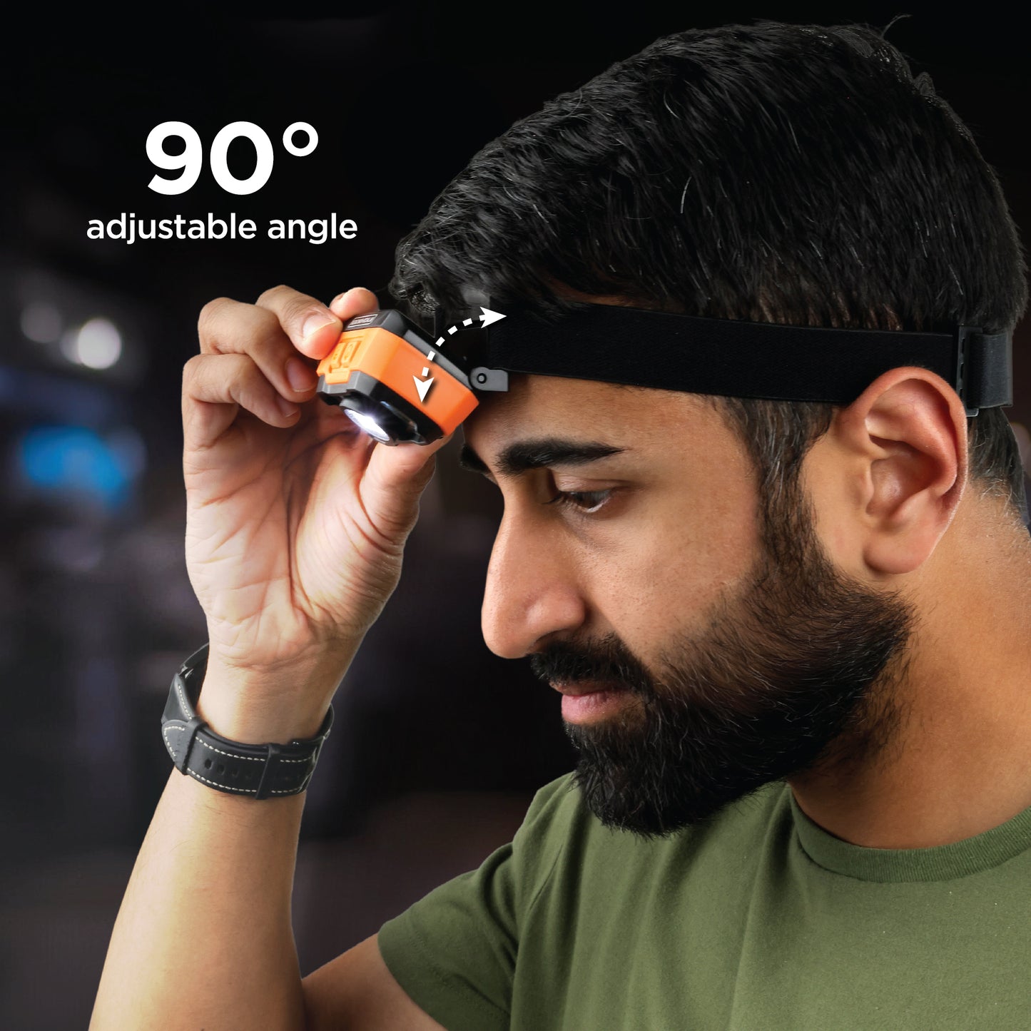 2-Pack 1,000LM LED and COB Headlamp, USB Rechargeable, Adjustable 90° Tilt, Hands-Free Wave Sensor, 7 Lighting Modes, Waterproof IP65, Fits Over Hats & Helmets, Ideal for Camping, Hiking, DIY