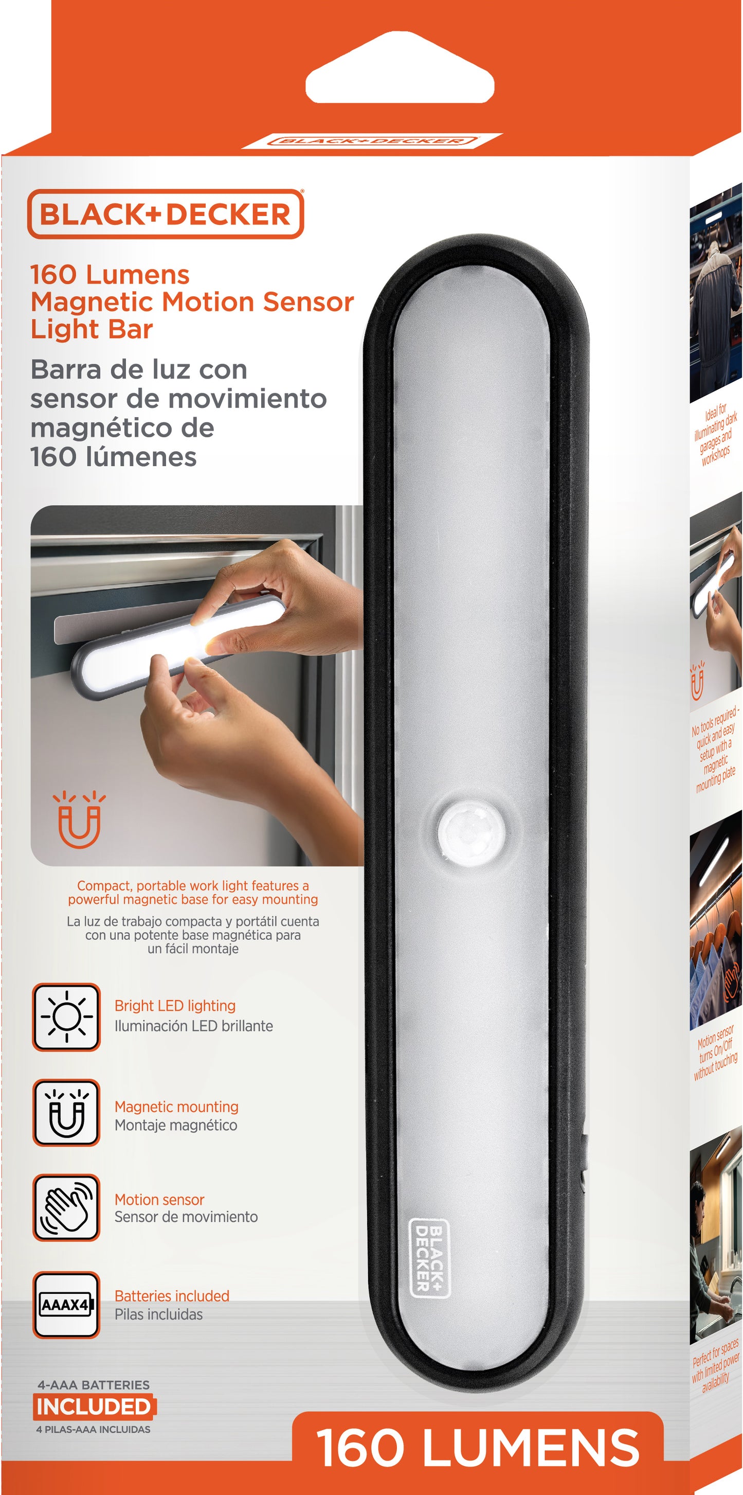 160LM LED Motion Sensor Light Bars for Indoor Rooms and Closets, Dimmable