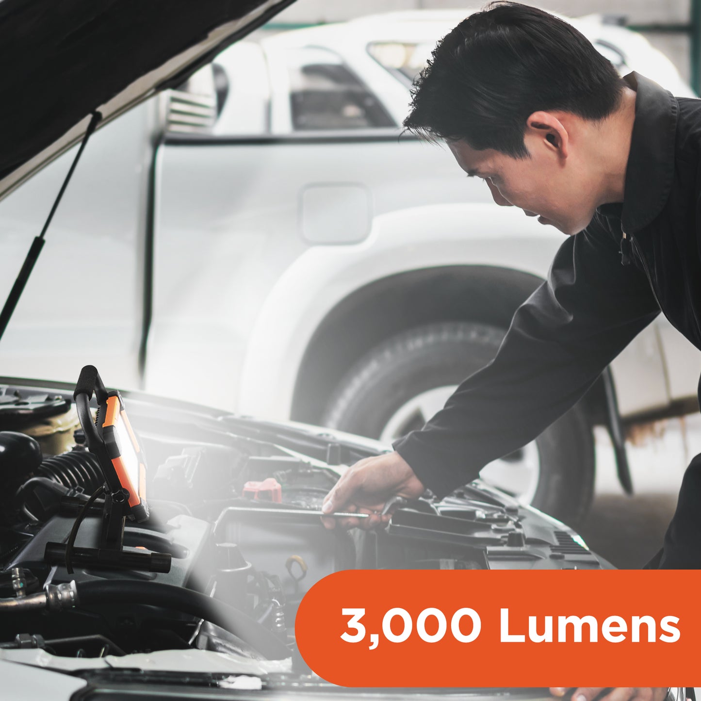 3,000 Lumens AC Plug-in LED Panel Work Light with H-Stand Base